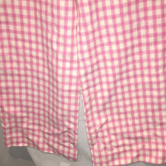 NWT Zara Pink And White Plaid Wide Leg Pants | Fashion Statement Trousers | M - Picture 7 of 7